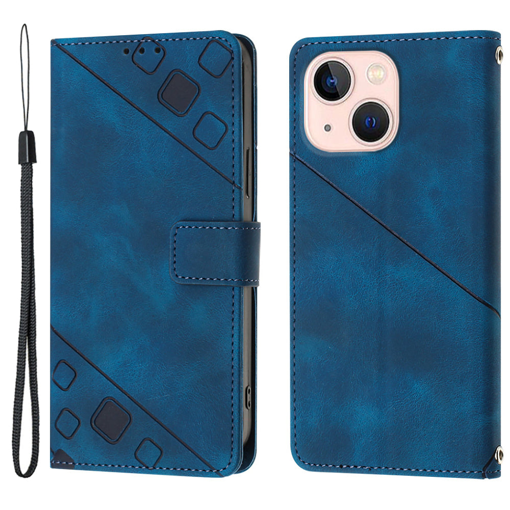 PT005 YB Imprinting Series-6 Protective Shell for iPhone 13 mini 5.4 inch Skin Touch Leather Wallet Case with Stand PT005 YB Imprinting Series-6 Protective Shell for iPhone 13 mini 5.4 inch Skin Touch Leather Wallet Case with Stand